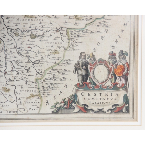 223 - After Joan [Johannes] Blaeu (1596-1673), CESTRIA COMITATUS PALATINUS, an engraved map on laid paper ... 