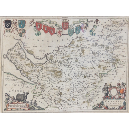 223 - After Joan [Johannes] Blaeu (1596-1673), CESTRIA COMITATUS PALATINUS, an engraved map on laid paper ... 