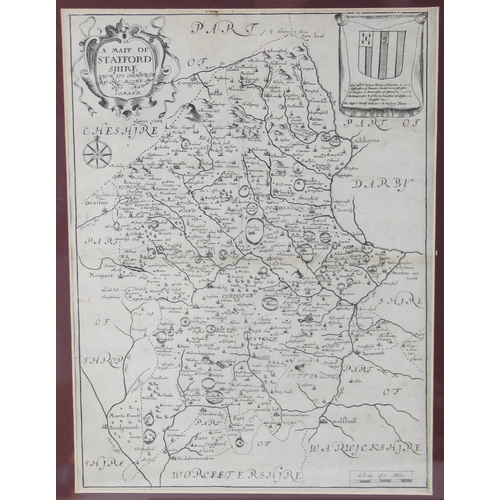 229 - After Robert Morden (1650 – 1703), SHROP SHIRE, an uncoloured engraved map on laid paper depicting t... 