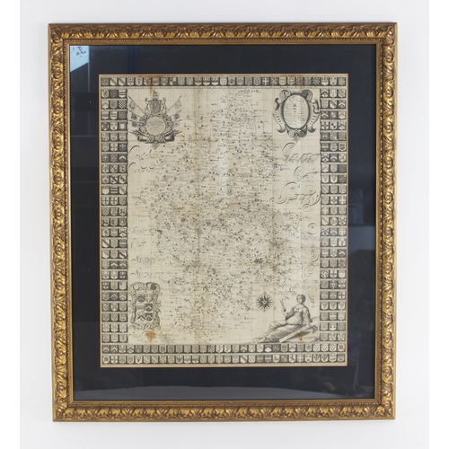 233 - After Robert Plot (1640-1696),  THIS MAP OF STAFFORSHIRE NEWLY DELINEATED [...], an engraved uncolou... 