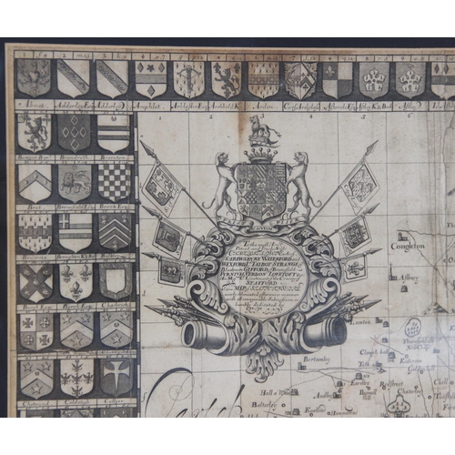 233 - After Robert Plot (1640-1696),  THIS MAP OF STAFFORSHIRE NEWLY DELINEATED [...], an engraved uncolou... 