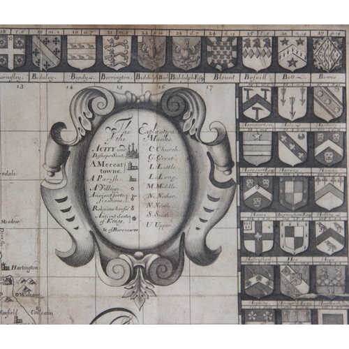 233 - After Robert Plot (1640-1696),  THIS MAP OF STAFFORSHIRE NEWLY DELINEATED [...], an engraved uncolou... 