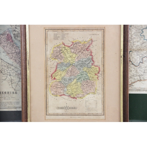 234 - Eight English county maps, 19th century and later, to include maps of Cheshire, The County Palatine ... 