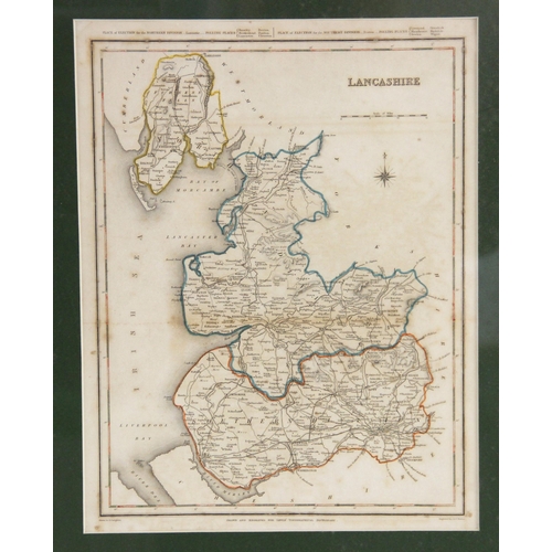 234 - Eight English county maps, 19th century and later, to include maps of Cheshire, The County Palatine ... 