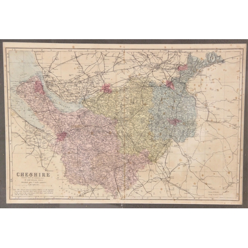 234 - Eight English county maps, 19th century and later, to include maps of Cheshire, The County Palatine ... 