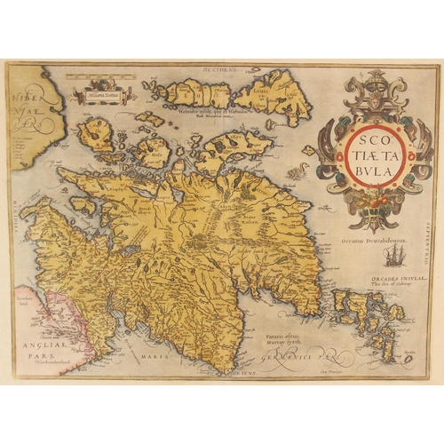 237 - After Ortelius [Abraham Ortel] (1528-1598), SCOTIAE TABULA, an engraved map on laid paper depicting ... 