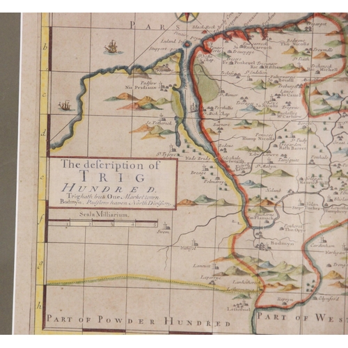 241 - Two engraved maps on laid paper, THE MAPP OF KINETON HUNDRED, uncoloured, engraved by Robert Vaughan... 