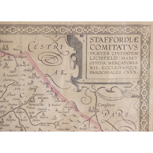 242 - After William Smith (1546-1618), STAFFORDIAE COMITATUS (PRAETER CIVITATEM LICHFIELD) HABET OPPIDA ME... 