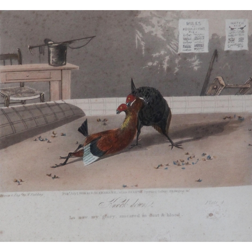 261 - After Newton Fielding (British, 1799-1856), 
Six cock fighting scenes comprising: 