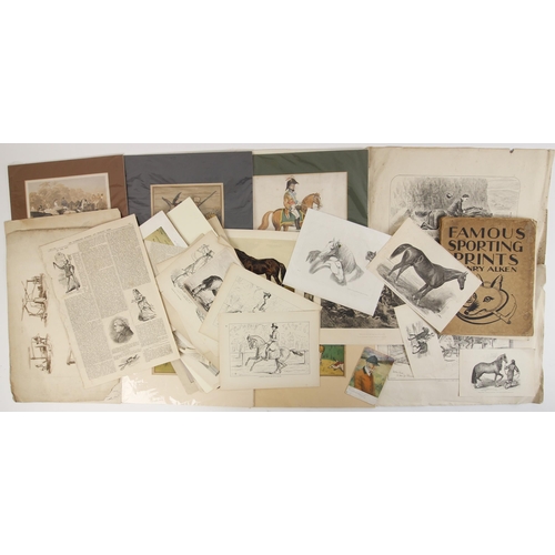 270 - A portfolio of equestrian prints, 19th century and later, to include 