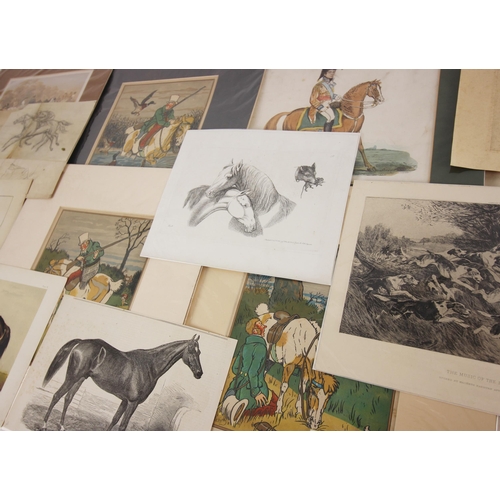 270 - A portfolio of equestrian prints, 19th century and later, to include 