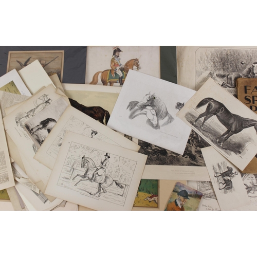 270 - A portfolio of equestrian prints, 19th century and later, to include 