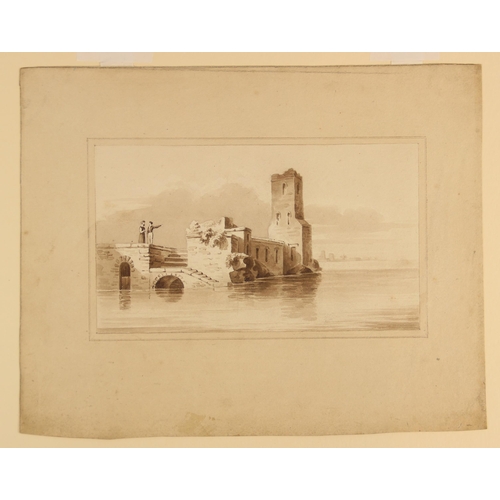 283 - William Rintoul (British, exhibited 1791), 
Six sketches depicting buildings in country landscapes, ... 