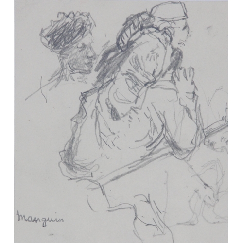 287 - Henri Manguin (French, 1874-1949), 
Character study sketch, 
Pencil on paper, 
Signed with artist's ... 