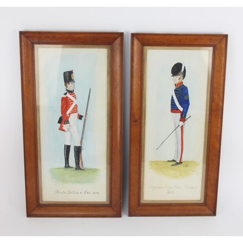 292 - English School (20th century),  
A pair of naïve military portraits: 