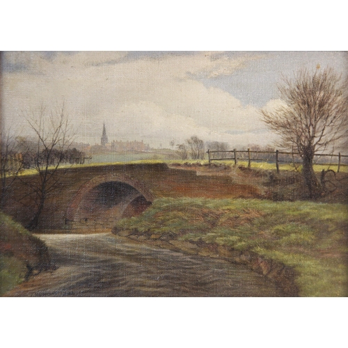 336 - J Munday (English school, late 19th/early 20th century),  
A river scene, possibly a view of Penkhil... 