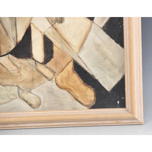 343 - Cubist school (20th century),  
A figure in the cubist manner,  
Oil on board,  
Unsigned,  
39cm x ... 