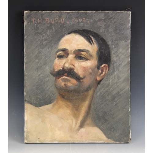 367 - T. H. Burd (English school, late 19th/early 20th century),  
Bust length portrait of a moustachioed ... 