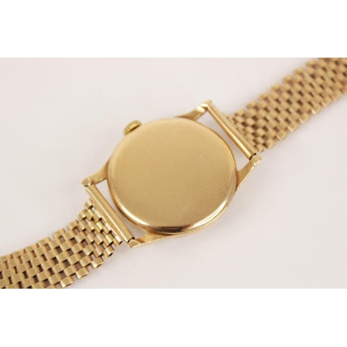 75 - A gentleman’s vintage 9ct gold Record wristwatch, the circular white dial with Arabic numerals and s... 