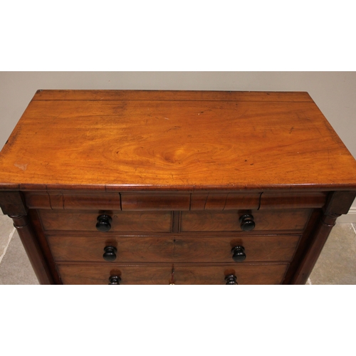 772 - A Victorian mahogany Scottish chest of drawers, the rectangular top above a cushion frieze drawer, t... 