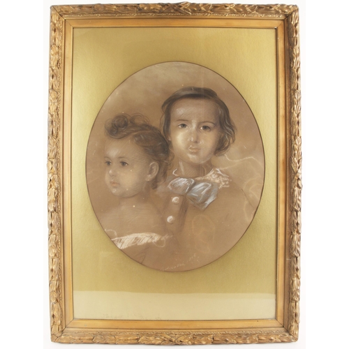 320 - Attributed to Charles Allen Duval (British, 1808-1872),  
Portrait of a brother and sister,  
Pencil... 