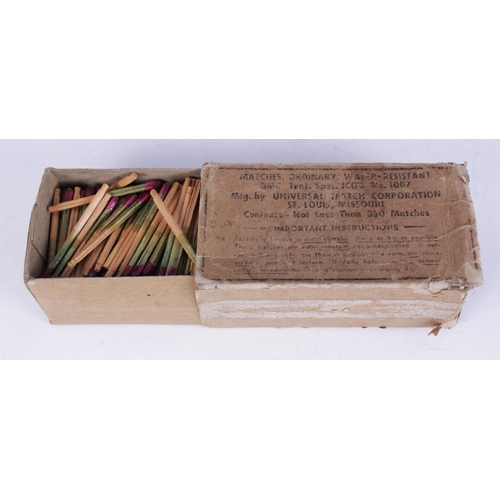 194 - WORLD WAR II INTEREST: A box of American military issue matches manufactured by the Universal Match ... 