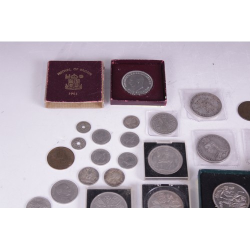 60 - A collection of English and foreign coinage, to include 'Festival of Britain' and some silver exampl... 