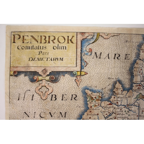 245 - After George Owen (1552-1613) and William Kipp (1588-1635), PENBROK COMITATUS OLIM PARS DEMETARUM, a... 