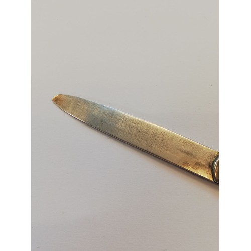 6 - A Victorian silver and mother of pearl fruit knife, Thomas Marples, Sheffield 1867, the shaped handl... 