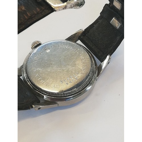 74 - A Tudor Oyster wristwatch, the circular black dial with Thai numerals and subsidiary seconds dial to... 