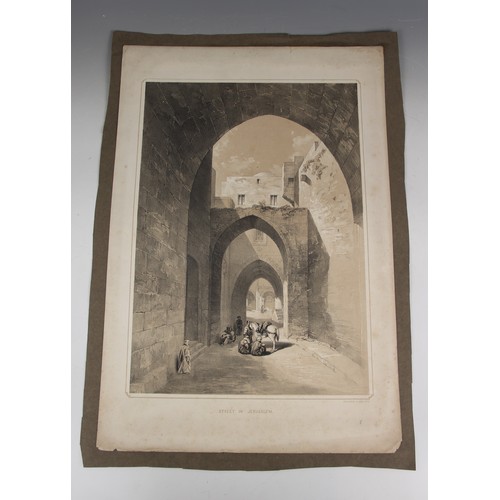 272 - A portfolio of unframed prints, 19th century and later, containing a quantity of landscape and histo... 