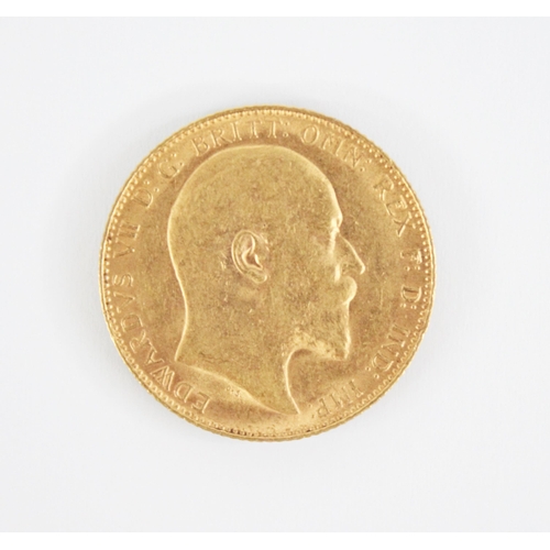 146 - An Edward VII gold sovereign, dated 1908, weight 8gms