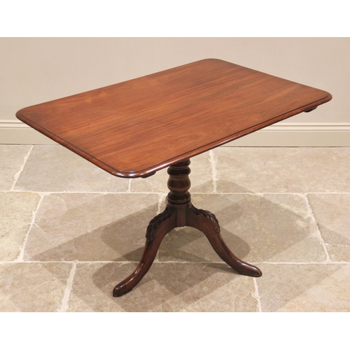 778 - A 19th century mahogany centre/breakfast table, of cottage proportions, the rectangular top with rou... 