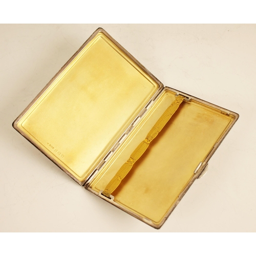 111 - A George VI silver cigarette case, possibly Turner & Simpson, Birmingham 1946, of stepped rectangula... 