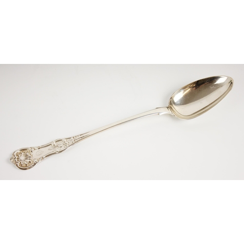 67 - A Victorian Scottish Queen's pattern silver basting spoon, William Arthur, Glasgow 1861, the thumbpi... 