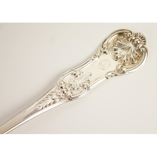 67 - A Victorian Scottish Queen's pattern silver basting spoon, William Arthur, Glasgow 1861, the thumbpi... 