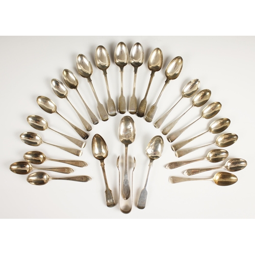 104 - A selection of 19th century and later silver teaspoons, to include a set of ten Victorian Old Englis... 