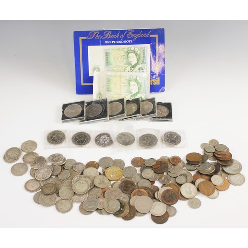 140 - A selection of English and African coinage, silver, half-silver and cupronickel coinage, to include ... 