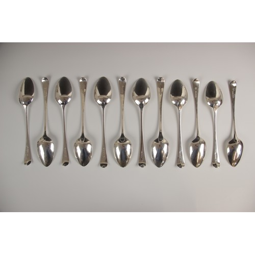 80 - A George III silver canteen of Old English pattern cutlery, George Smith (III) & William Fearn, comp... 