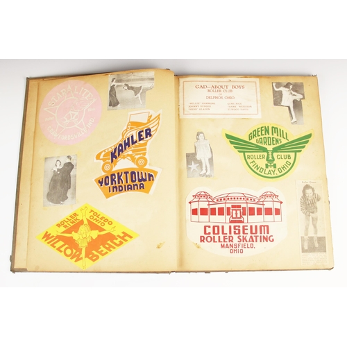 170 - An album containing a collection of vintage American roller skating ephemera from the 1940s and 1950... 