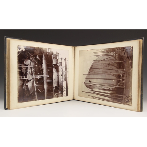 172 - NAUTICAL INTEREST: A large format photograph album detailing the reconstruction of the SS Milwaukee ... 