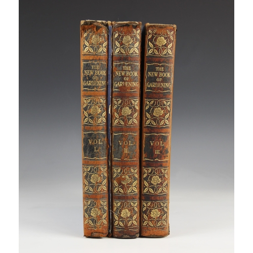 185 - Brett (Walter)(Ed), THE NEW BOOK OF GARDENING, 3 vols, 3/4 leather, blue cloth boards, colour fronti... 