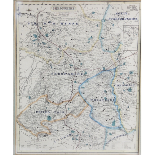 229 - After Robert Morden (1650 – 1703), SHROP SHIRE, an uncoloured engraved map on laid paper depicting t... 