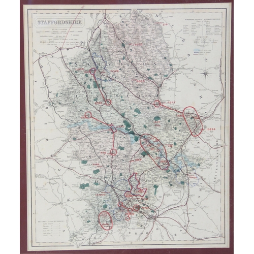 229 - After Robert Morden (1650 – 1703), SHROP SHIRE, an uncoloured engraved map on laid paper depicting t... 