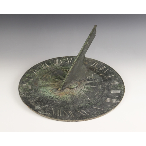 648 - A George III bronze sundial, signed 'W & S Jones, Holborn, London' (active 1795-1810), the circular ... 