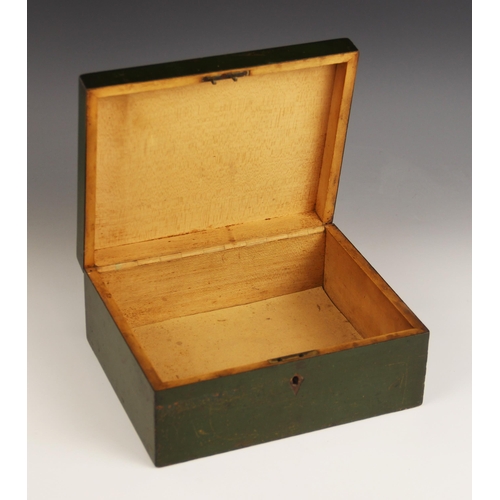 670 - A Mauchline ware rectangular box, late 19th century, the hinged cover depicting an extensive landsca... 