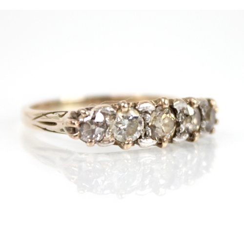 68 - A Victorian diamond five-stone ring, the central old cut diamond measuring approximately 4mm x 4mm x... 