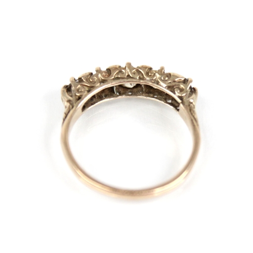 68 - A Victorian diamond five-stone ring, the central old cut diamond measuring approximately 4mm x 4mm x... 