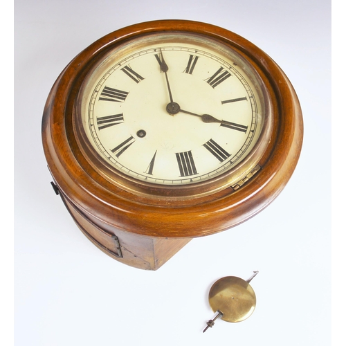 684 - A mahogany cased wall clock with a Winterhalder & Hofmeier movement, circa 1900, the moulded circula... 