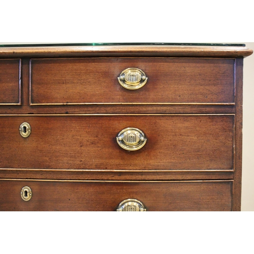 750 - A Regency mahogany chest of drawers, the rectangular top above two short and three long drawers, wit... 